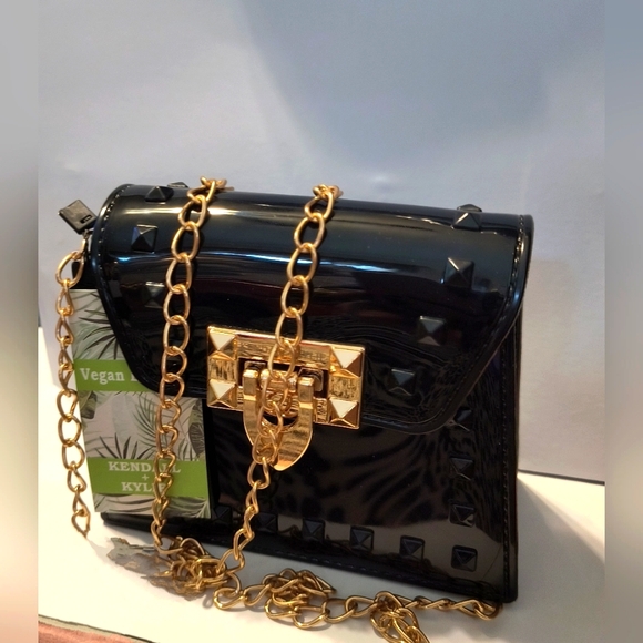 Kendall & Kylie Handbags - Kendall & Kylie Black and Gold Mini Crossbody Bag NWT
